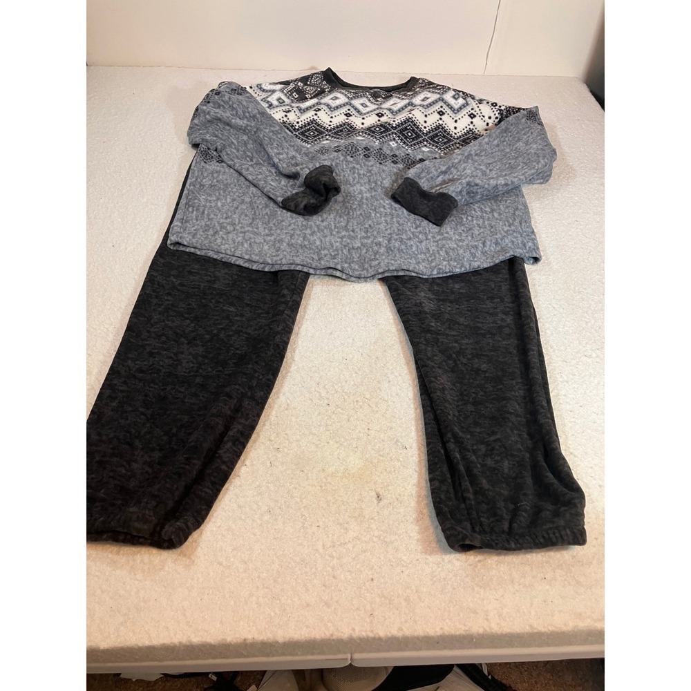 Cuddl Duds 3 Piece Lounge Set Womens XL Gray Hoodie Tank Joggers Pajamas